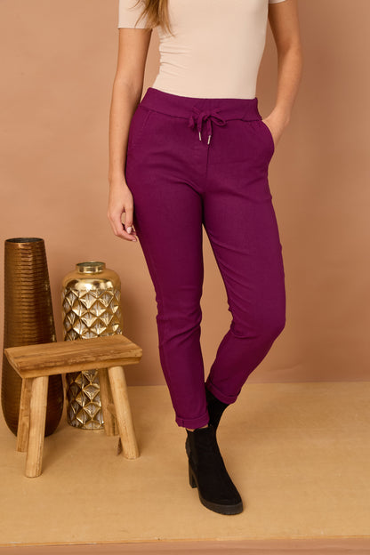 PLAIN MAGIC STRETCH TROUSERS