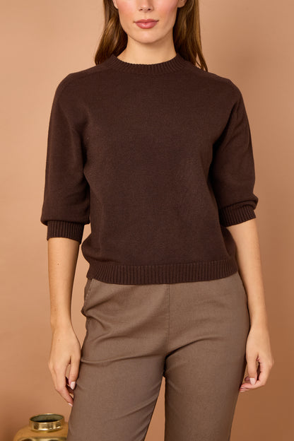 CREW NECK RIBBED JUMPER
