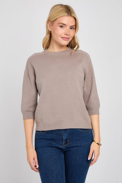 CREW NECK RIBBED JUMPER