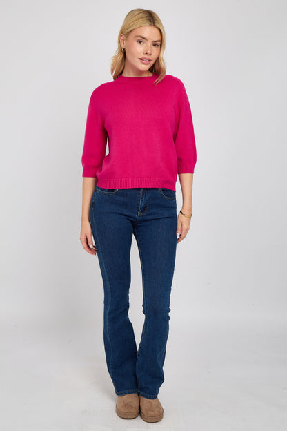 CREW NECK RIBBED JUMPER