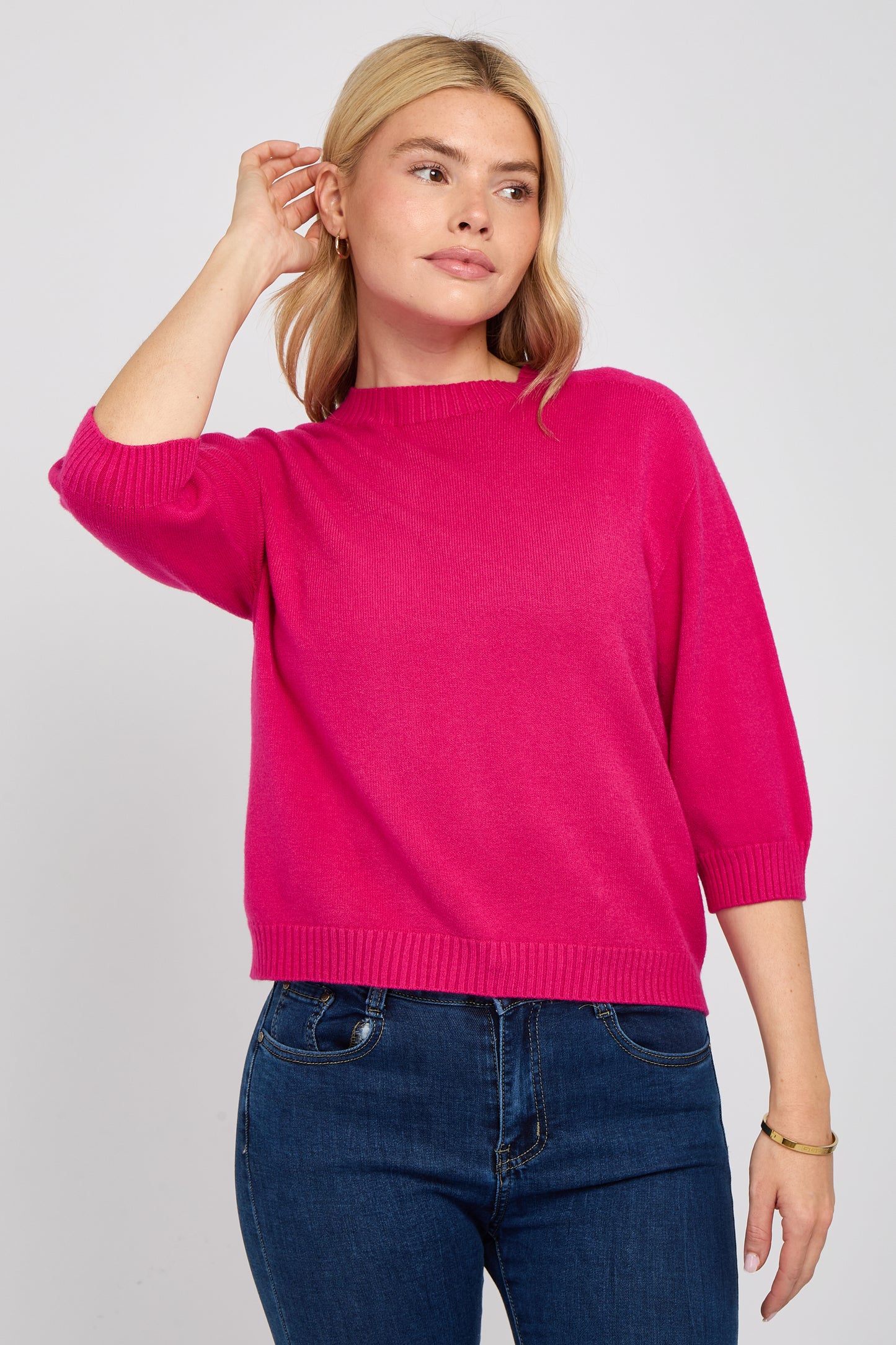 CREW NECK RIBBED JUMPER