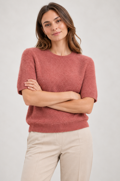 BABY ALPACA HALF SLEEVE JUMPER