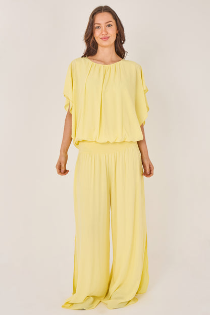 ELASTICATED NECK VISCOSE TOP