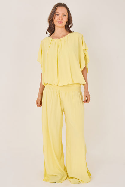 ELASTICATED NECK VISCOSE TOP