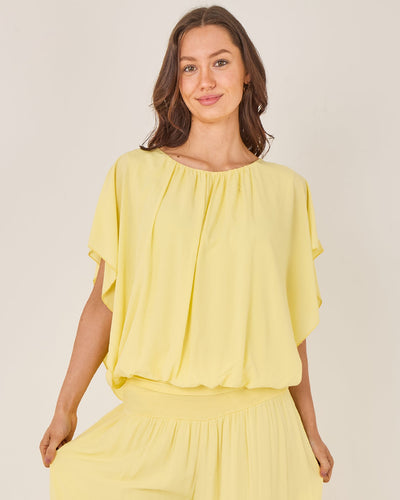 ELASTICATED NECK VISCOSE TOP