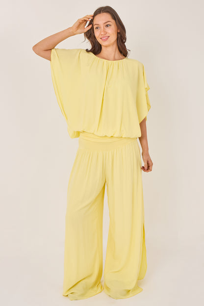 ELASTICATED NECK VISCOSE TOP