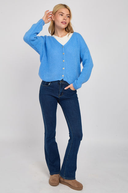 MOHAIR BUTTON THROUGH CARDIGAN