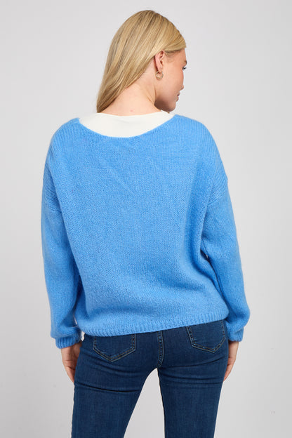 MOHAIR BUTTON THROUGH CARDIGAN