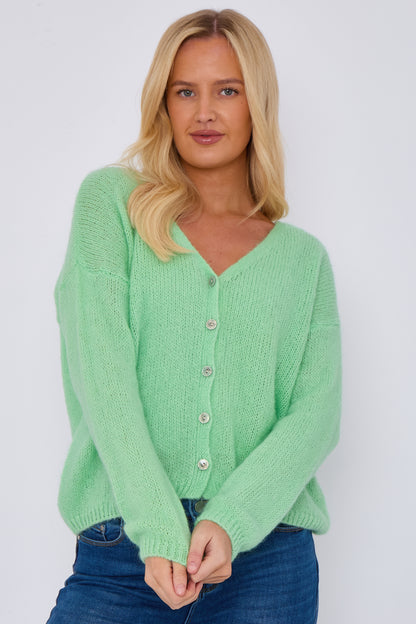MOHAIR BUTTON THROUGH CARDIGAN