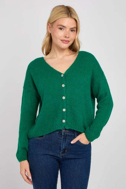 MOHAIR BUTTON THROUGH CARDIGAN