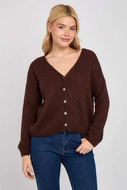 MOHAIR BUTTON THROUGH CARDIGAN