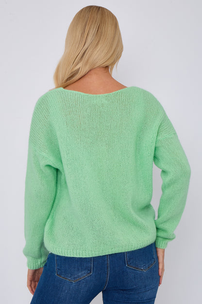 MOHAIR BUTTON THROUGH CARDIGAN