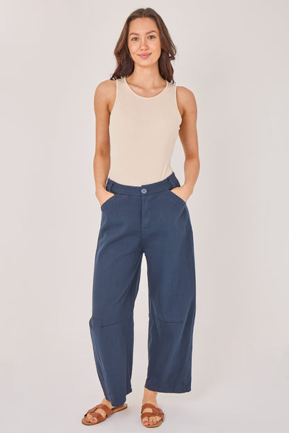 BARREL LEG COTTON TROUSER