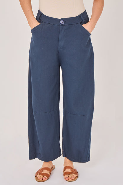 BARREL LEG COTTON TROUSER