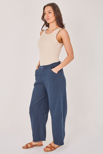 BARREL LEG COTTON TROUSER