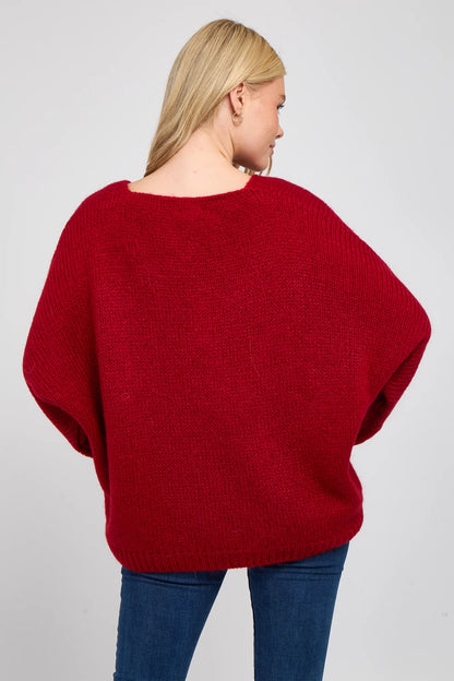 V-NECK MOHAIR JUMPER
