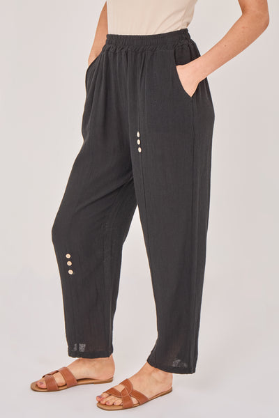 WASHED LINEN 6 BUTTON TROUSERS