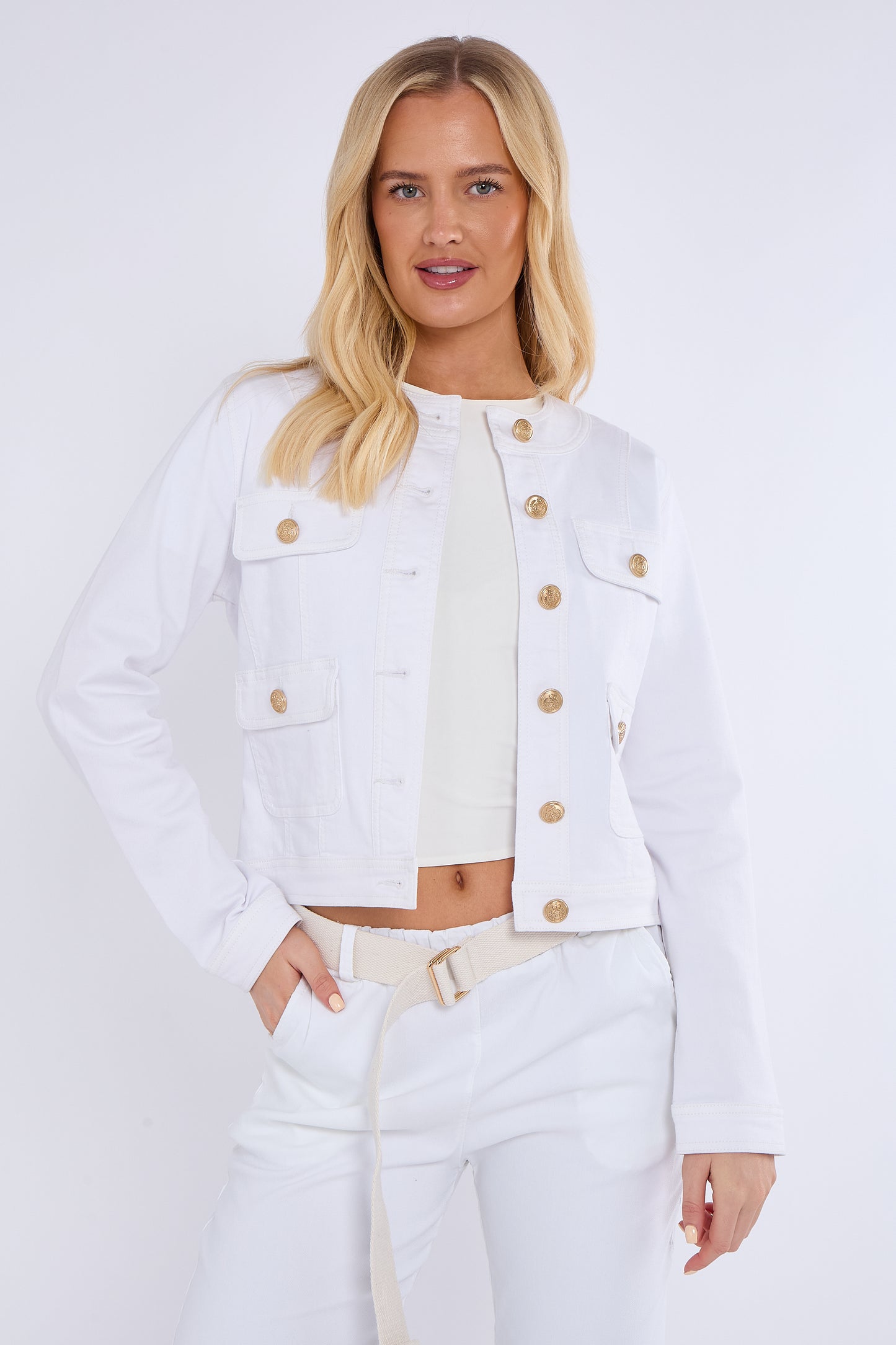 DENIM GOLD BUTTON JACKET [8PK]