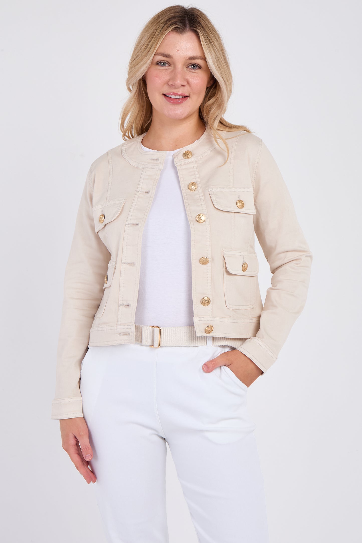 DENIM GOLD BUTTON JACKET [8PK]