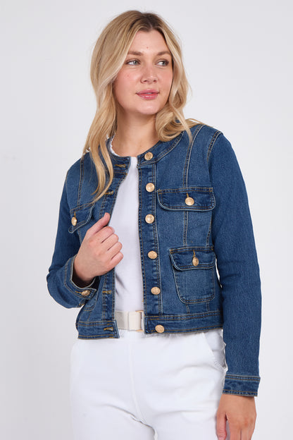 DENIM GOLD BUTTON JACKET [8PK]
