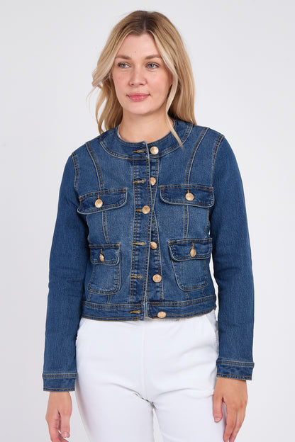 DENIM GOLD BUTTON JACKET [8PK]