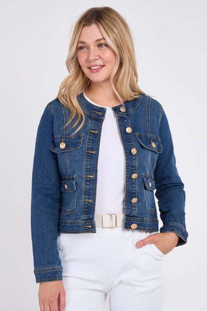 DENIM GOLD BUTTON JACKET [8PK]