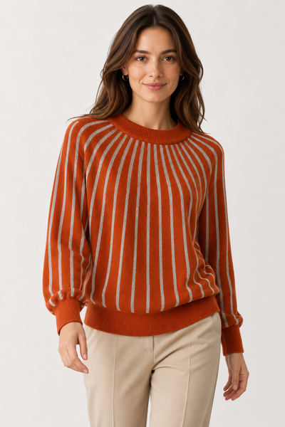 RIBBED GLITTER PATTERN JUMPER