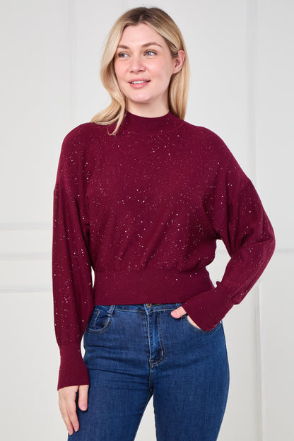 GLITZ TURTLE NECK JUMPER