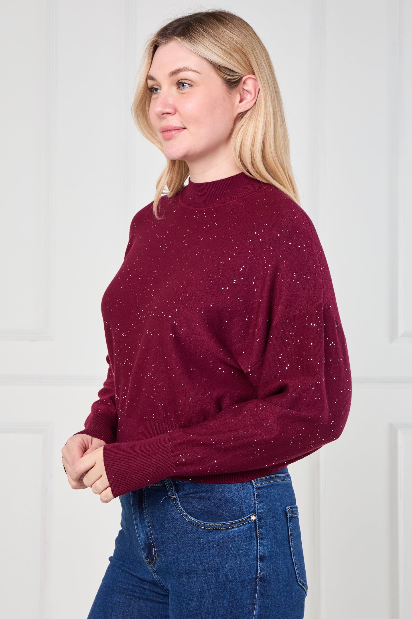 GLITZ TURTLE NECK JUMPER