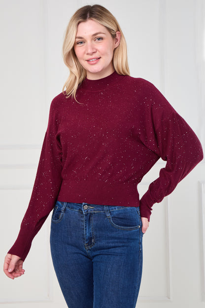 GLITZ TURTLE NECK JUMPER