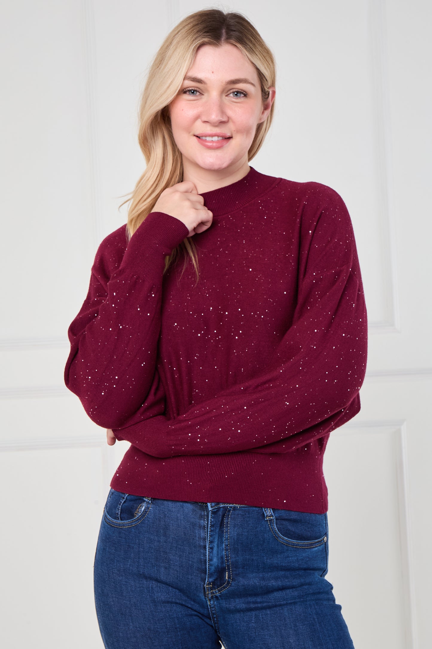 GLITZ TURTLE NECK JUMPER