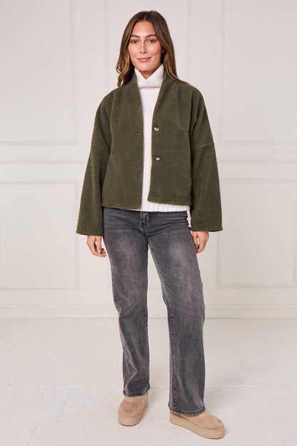 WOOL BLEND TWO BUTTONED JACKET