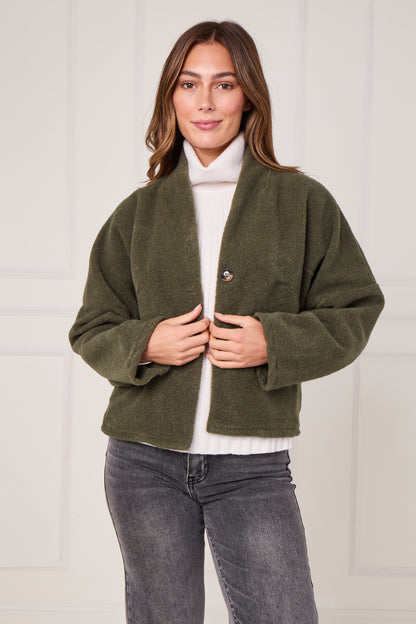 WOOL BLEND TWO BUTTONED JACKET