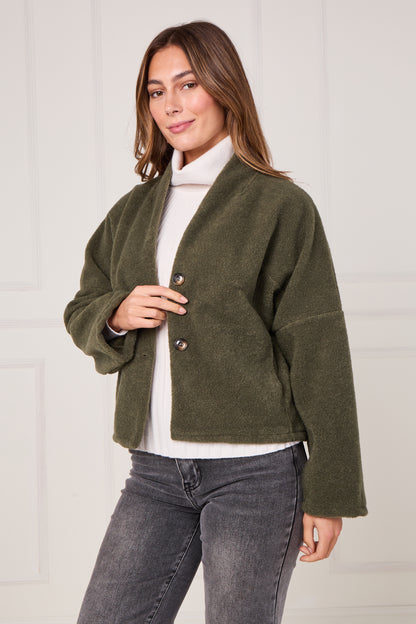 WOOL BLEND TWO BUTTONED JACKET