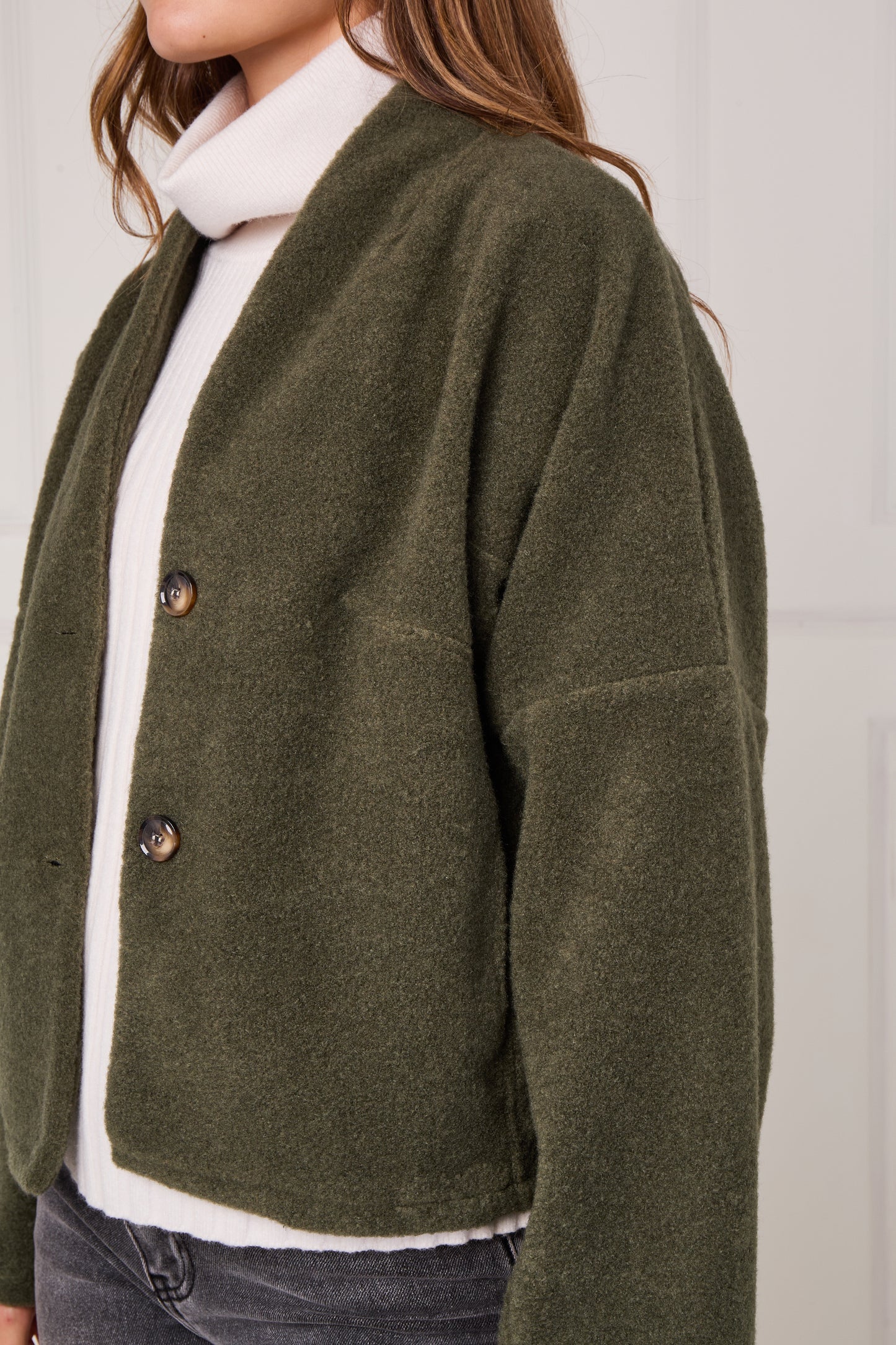 WOOL BLEND TWO BUTTONED JACKET