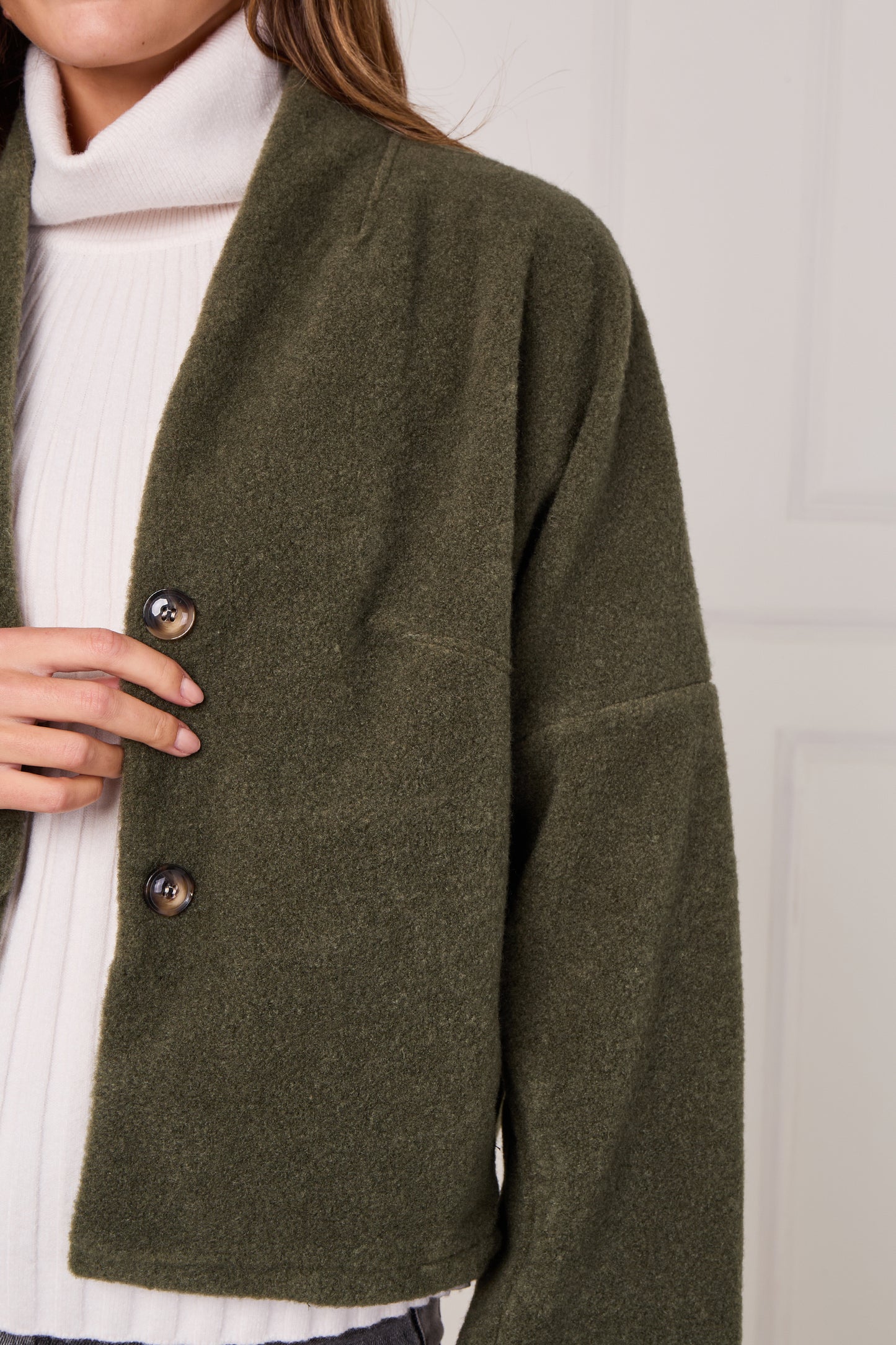 WOOL BLEND TWO BUTTONED JACKET