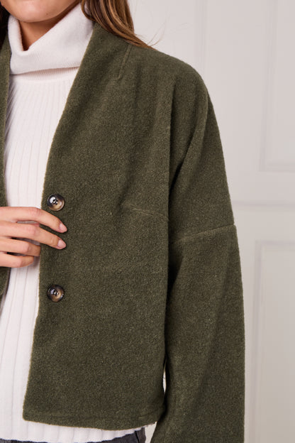 WOOL BLEND TWO BUTTONED JACKET