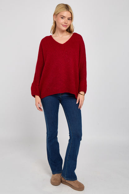 MOHAIR V-NECK JUMPER