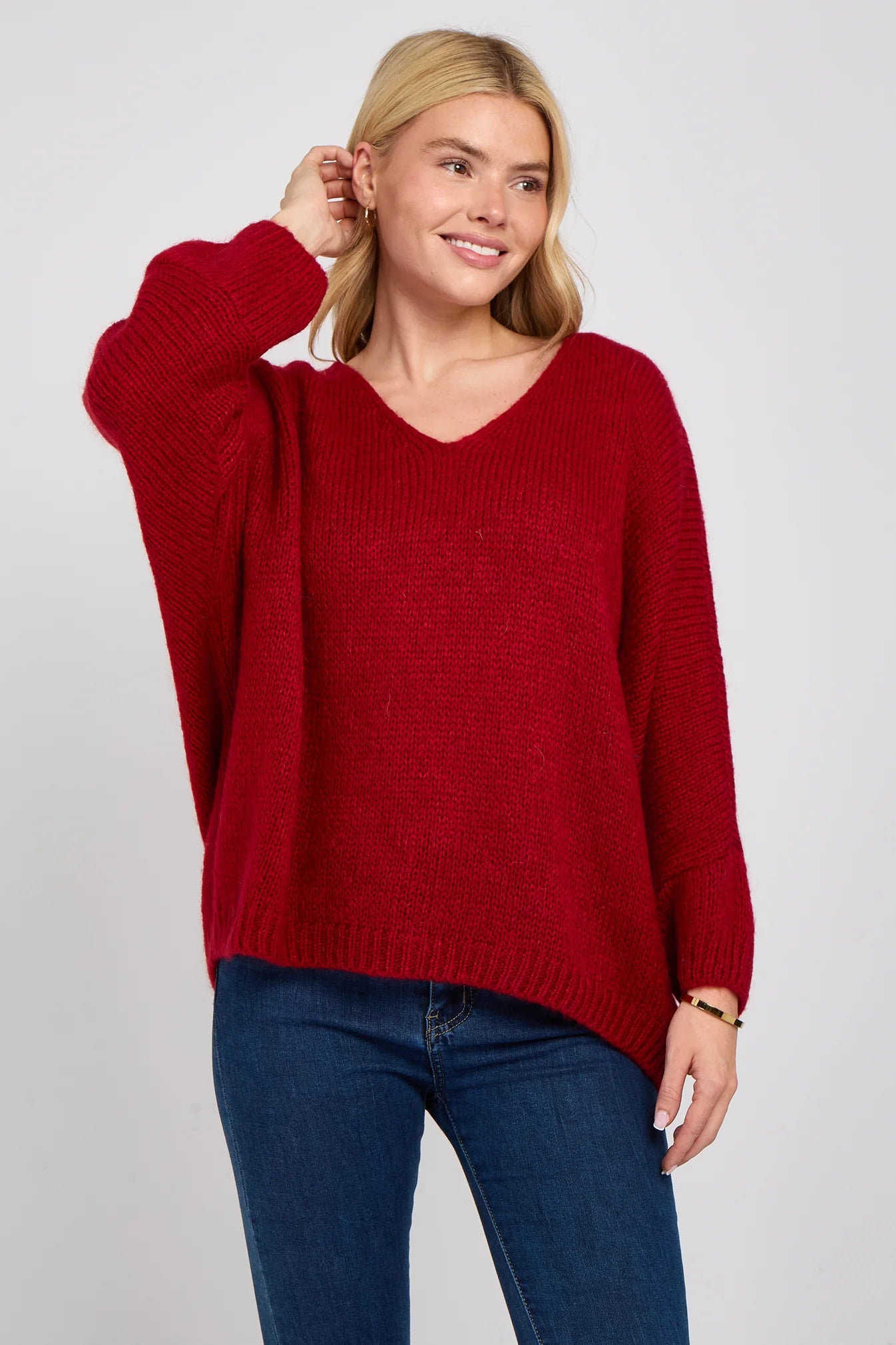 V-NECK MOHAIR JUMPER