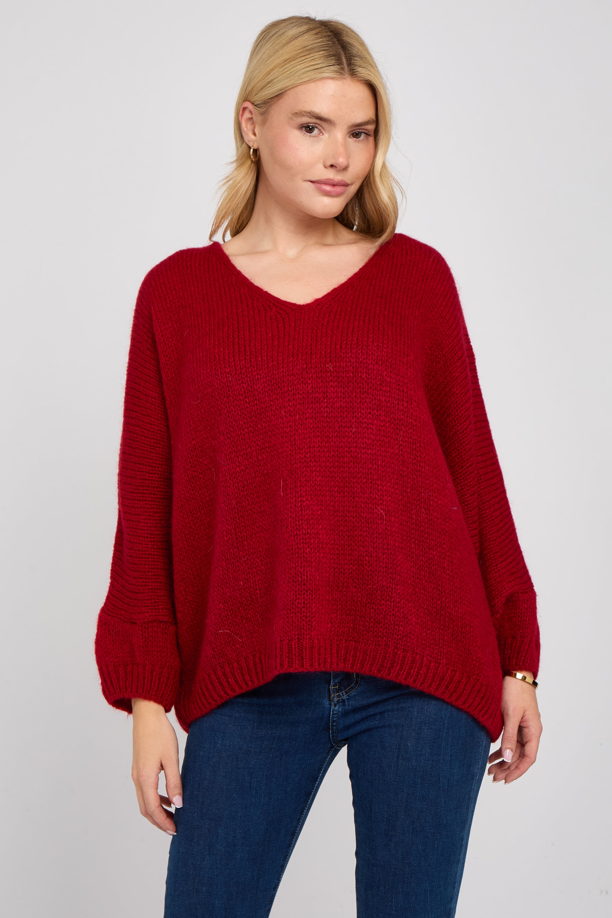 トップス A.R.P. Premium Mohair V-neck Sweater Womens Mohair V Neck Sweater| Boho Clothing – Sophie & Hailee