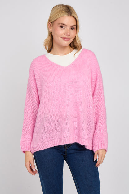 MOHAIR V-NECK JUMPER
