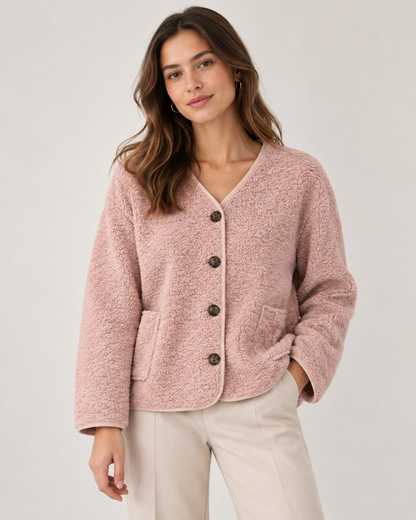 TEDDY FLEECE BUTTONED JACKET
