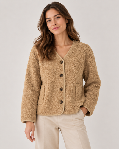 TEDDY FLEECE BUTTONED JACKET