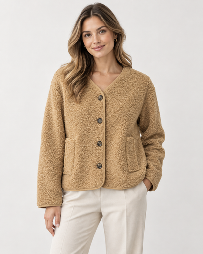 TEDDY FLEECE BUTTONED JACKET