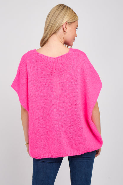 MOHAIR V NECK SLEEVELESS CARDIGAN