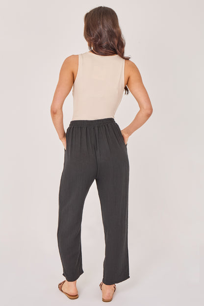 SIX BUTTON LINEN TROUSERS [PK-3]