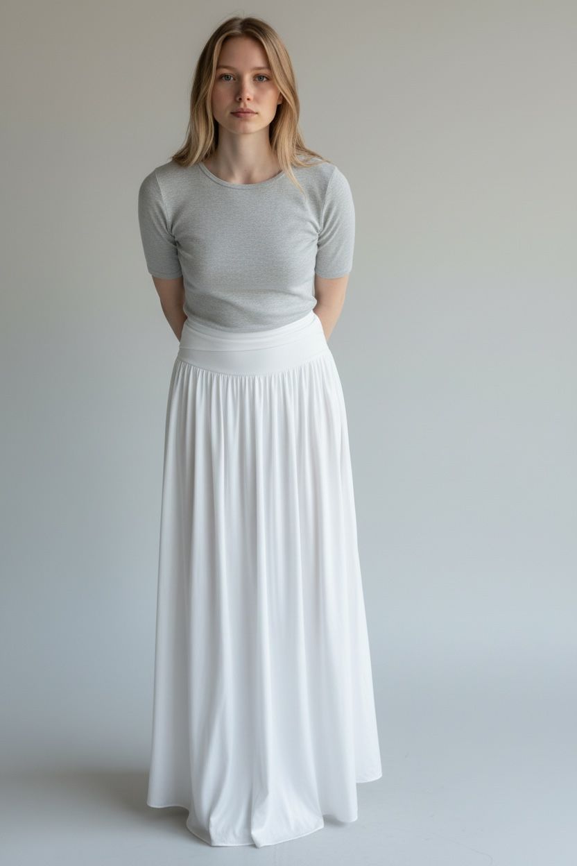ELASTICATED VISCOSE SKIRT