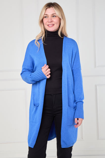 RIBBED TWO POCKET CARDIGAN