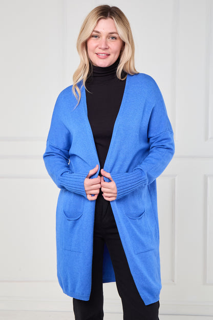 RIBBED TWO POCKET CARDIGAN