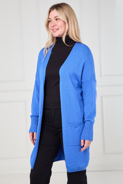 RIBBED TWO POCKET CARDIGAN